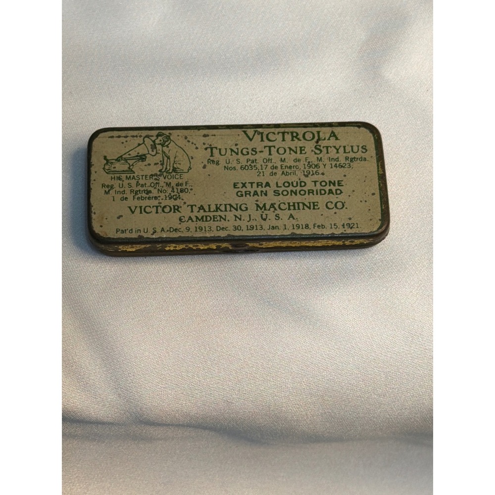 Vintage 1920s Victrola Tungs-tone Stylus Tin with Needles Victor Talking Machine
